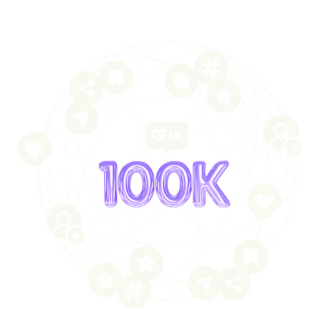 Social media growth 100K