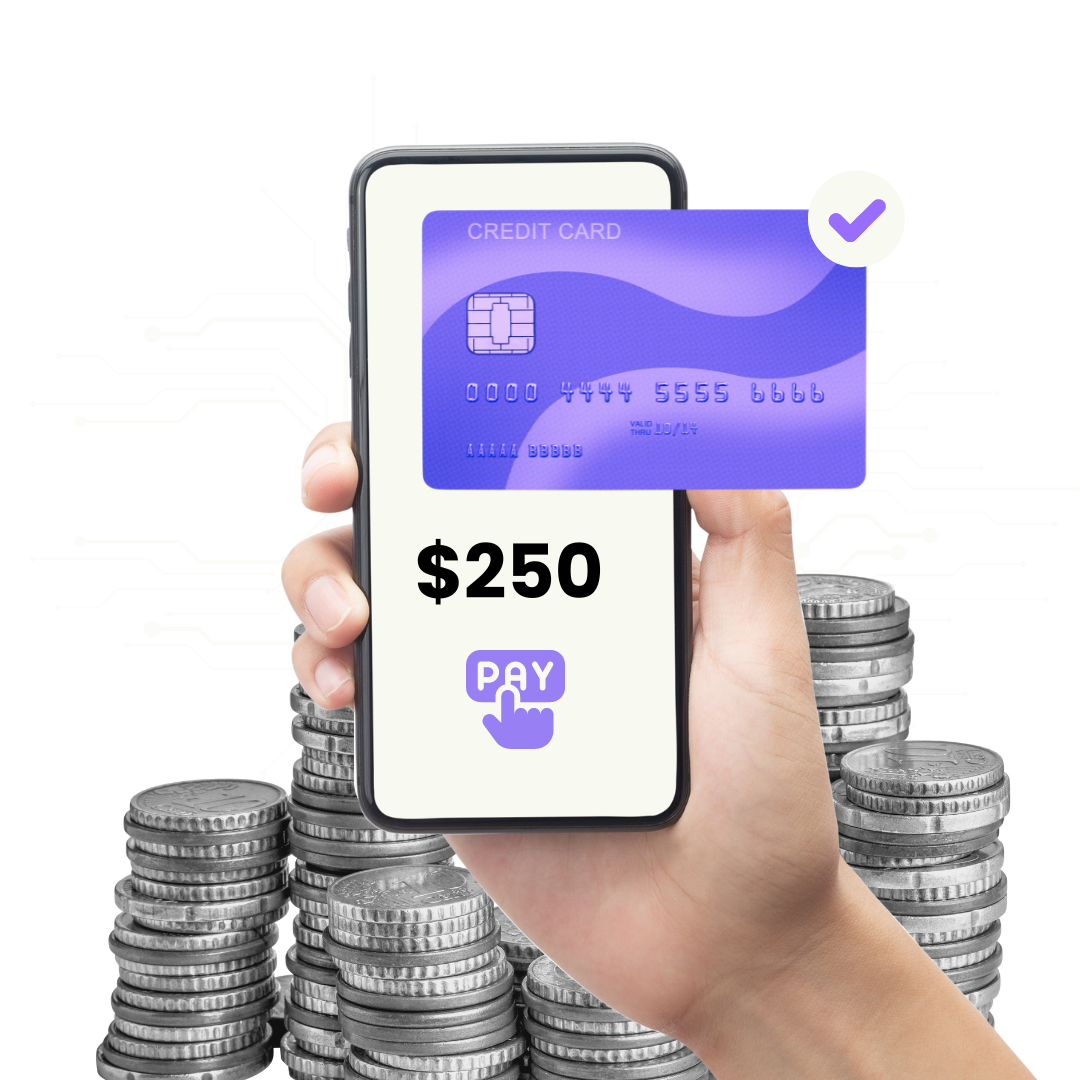 Secure mobile payment with stacked coins