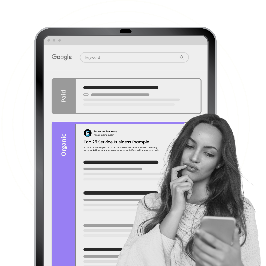 SEO results on device